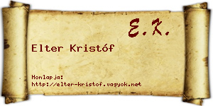Elter Kristóf névjegykártya