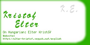 kristof elter business card